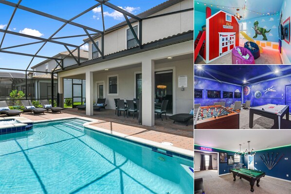 Moon Valley Villa features 8 bedrooms, fun game rooms, custom movie room, kids bedrooms and a private screened in pool. | PHOTOS TAKEN: June 2018