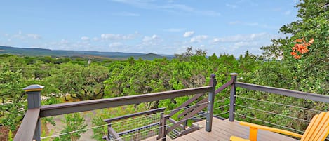 Gorgeous hill country views from the upper deck