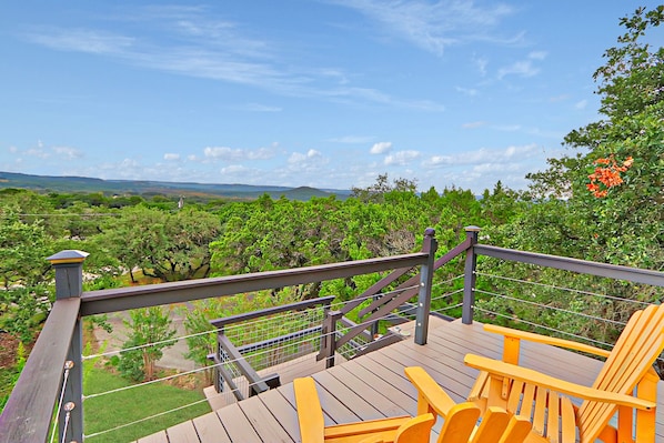 Gorgeous hill country views from the upper deck