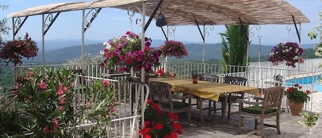 One of the outdoor terraces. 
