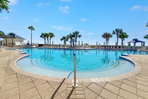 One of four outdoor pools