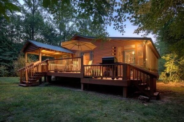 Cabin at dusk