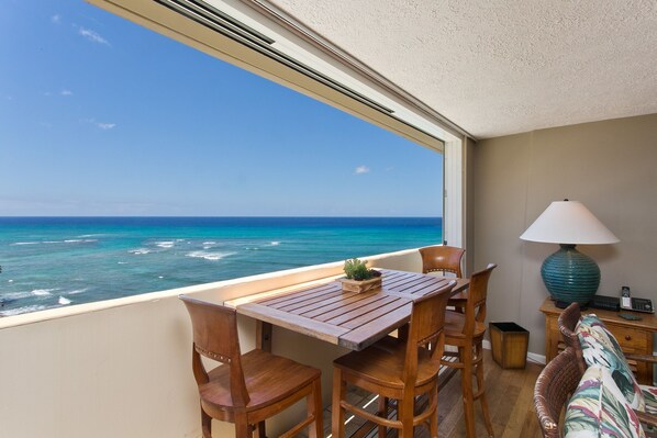 Breath taking views from living room dining area