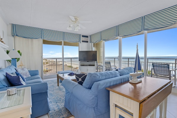 Beautifully furnished corner unit with breathtaking views from the living room.