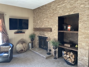 Living room - wood burning fireplace