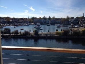 Outstanding view of rockport harbor from second floor deck