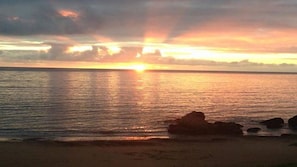 Sunrise right out front in winter