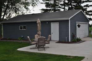 Back patio & garage