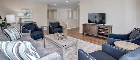 Upstairs TV room!  A ping pong table has been added for entertainment!