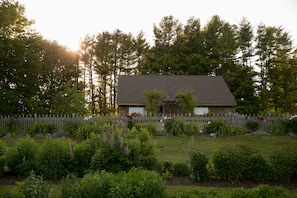 The view of the cottage from the gardens.