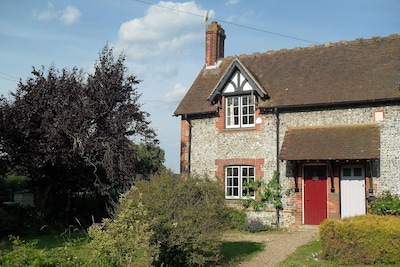 Victorian brick and flint cottage in the South Downs National Park