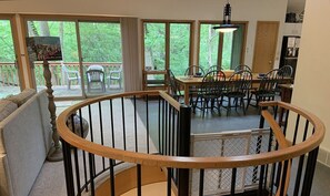 Top of spiral stairway; gate available