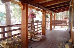 Front deck and swinging bench