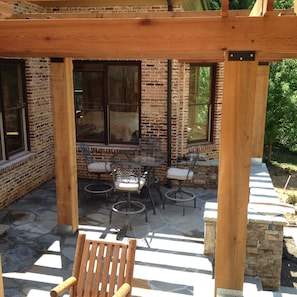 Upper terrace with pergola and gas grill