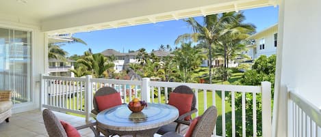 Plantation at Princeville Resort #822 - Dining Lanai Pool View - Parrish Kauai