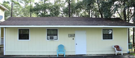 Ample parking space in front of The Shed