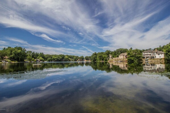 view across the lake