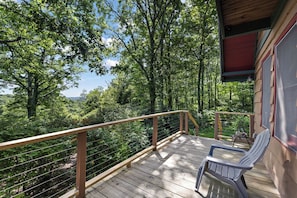 A layered view from the porch.