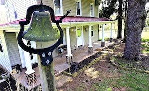 HOUSE - front porch and dinner bell, fully shaded all year long