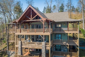 three levels of porches with big water views