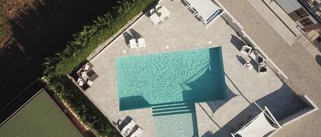 the pool from above