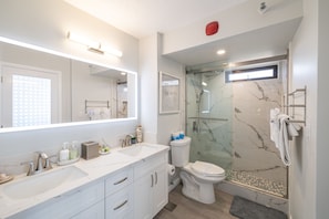 Full bathroom with walk-in shower!