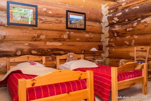 Chambre lits simples Chalet en rondin Vosges