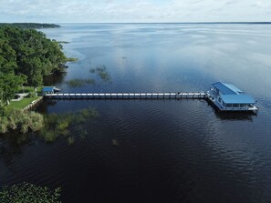 200 ft Dock leading to the house. Luggage Cart kept by Front Gate