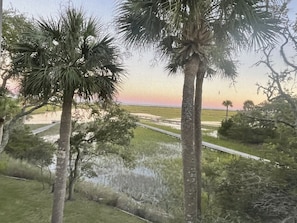 Spectacular view from porch overlooks the marsh and ocean
