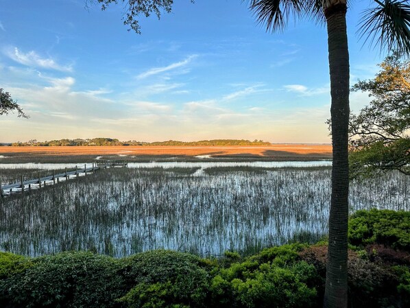 Wonderful marsh view with phenomenal sunsets.