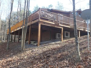 Looking up at hot tub