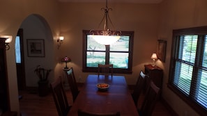 view of dining room from kitchen