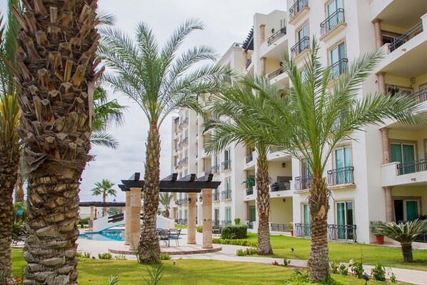 Courtyard by Pool with Gazebo 