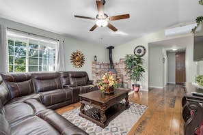 Living room with wood burning stove - 2nd Floor