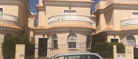 Front of villa with our 7 seater people carrier