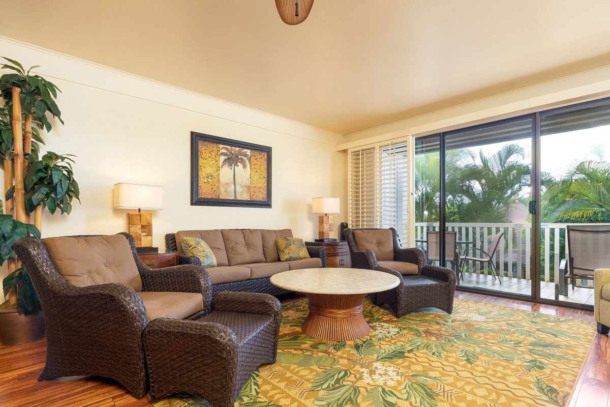 2/2 OCEANFRONT RESORT Poipu Beach with A/C – Kiahuna Garden View Condo, Pool/Gym