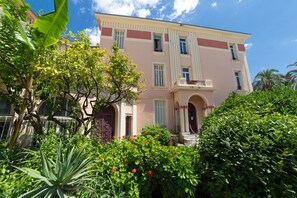 View of the building from the garden.