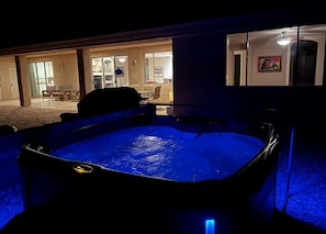 Stargaze and relax in the hot tub