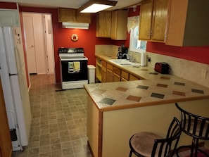 Large well equipped kitchen 