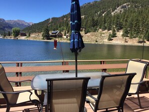 Private deck with spectacular lake views