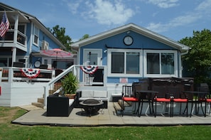 Enjoy outdoor seating off the deck and next to the hot tub.  Great family time!