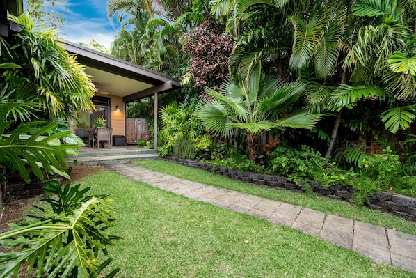 Lush, tropical landscaping