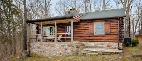 View of cabin front porch