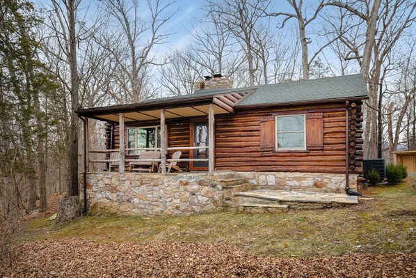 View of cabin front porch