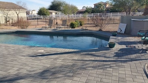 Your almost private pool & patio. We have access, but we'll work while you play!