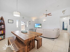 Living area with flat panel tv