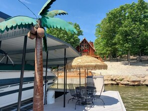 Swim platform with composite decking.