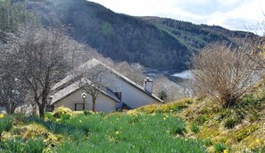 The side of the house looking down on the harbour.