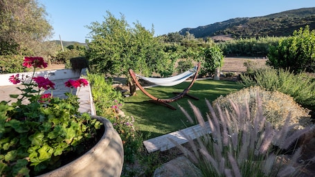 relax in the hammock, garden side.