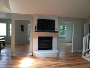 Gas Fireplace with 55 Inch Flat Screen TV